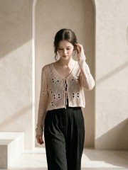 EID Crochet Front Tied Cardigan