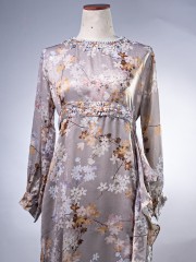 EID4 Flower Print Embellished Maxi Dress