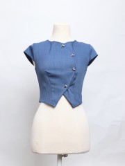 JR DITOX Irregular Heart Button Wave Top