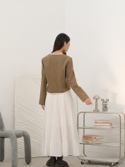 SMARTEN TieredElasticWaist Flower Eyelet Skirt R01