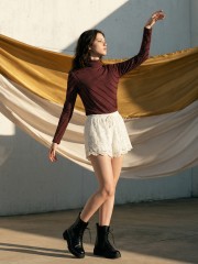 EID White Bal Embroidery Drawstring Short