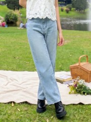 JR PG Wide Leg Denim With Lace Belt