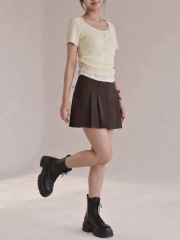 JR CORE Fron Layer Low Round Neck Tee