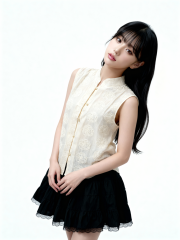 CNY Peony Embroidery Pearl Button Top