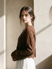 EID Sunflower Button Crochet Cardigan