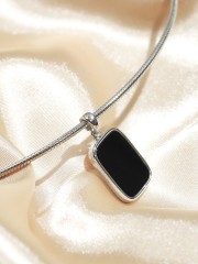 Silver Plated Onyx Choker