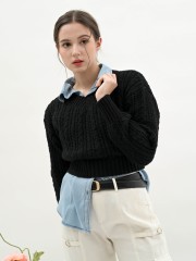 Alia V Neck Rib Knitted Top