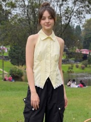PG Sleeveless Embroidery Edge Shirt