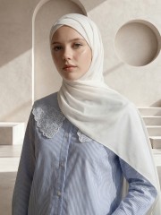 EID Anifa Blue Stripes Wide EmbroideredCollarshirt