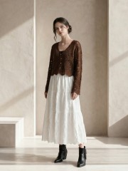EID Sunflower Button Crochet Cardigan