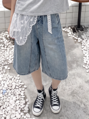 Pattern Cut Denim Jorts