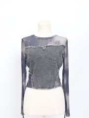 DITOX Washed Corset Sheer Combi Top