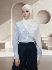 EID Anifa Blue Stripes Wide EmbroideredCollarshirt