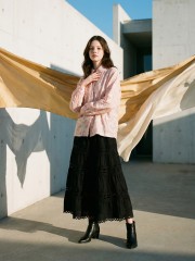 EID Pink Flower Embroidery Shirt