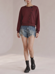 JR PG Heart Button Wave Cardigan