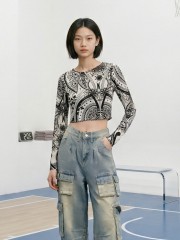 JR NRC Multi Pocket Cargo Dirt Wash Denim Jeans