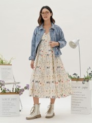 ELITE Embroidery eyelet luxe midi dress