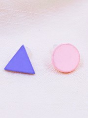 Triangle-Circle Pastle Stud Earings