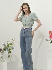 SS23 Aubri Embroidery Sleeves Edge Top