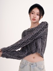 DITOX Washed Plait Knit Top