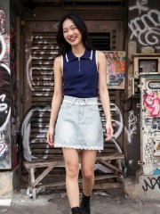 JR NRC Zip Up Knit Paddle Top