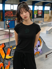NRC Knit Flower Embroidery Sheer Tee