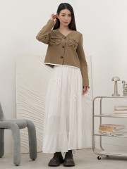 SMARTEN RIBBON BUTTON AND RIBBON BUST BLAZER