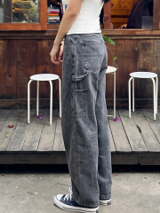 PG Black Denim Heart Pocket Barrel Jeans