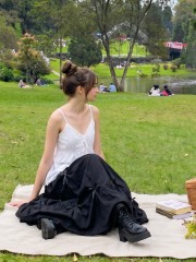 PG Ribbon Pinch With Inner Lace Maxi Skirt