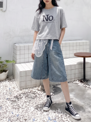 Pattern Cut Denim Jorts