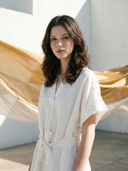 EID ELITE Amal Embroidery Top With Ribbon Belt RO1