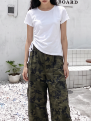 JR CORE Round Neck Side Pull Tee