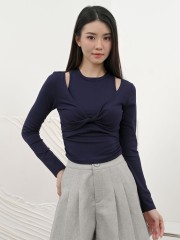 SMARTEN Fake Racer Tank with Twisted Long Sleeves