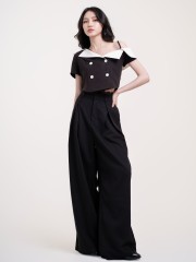 SMARTEEN DROP COLLAR DOUBLE BREASTED TOP