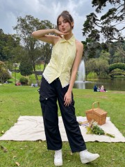 PG Sleeveless Embroidery Edge Shirt