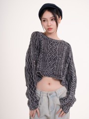 DITOX Washed Plait Knit Top