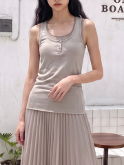 00 2pcsSetJerseySleevelessMiniDressw/SheerLongDres