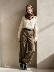 EID Lace Edge Vollar Embroidery Shirt