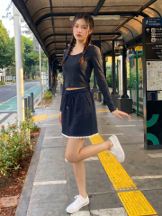 CORE NRC Low Round Neck Long Sleeves Semi Crop Tee