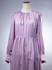 ELITE EID4 Flower Embroidery Satin Maxi Dress