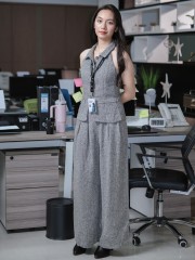 SMARTEN Bundling Halter Shirt w/  Wide Leg Pants