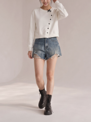 JR PG Heart Button Wave Cardigan