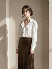 EID ELITE Ruffles Collar Pleats Front with Flower