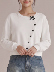 JR PG Heart Button Wave Cardigan