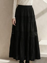 EID Embroidery Border Tier Maxi Skirt