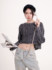 DITOX Washed Plait Knit Top