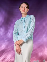 WW Eyelet Embroidery Collar Shirt