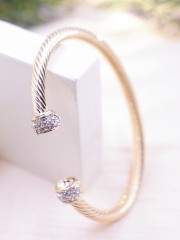 Diamante Rope Textured Bangle