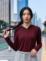 JR NRC Sheer Hoodie Zip Up Long Top