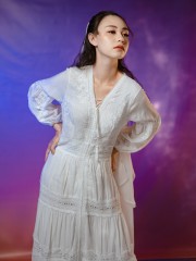 WW ELITE Embroidery Eyelet Valkeri Maxi Dress RO1